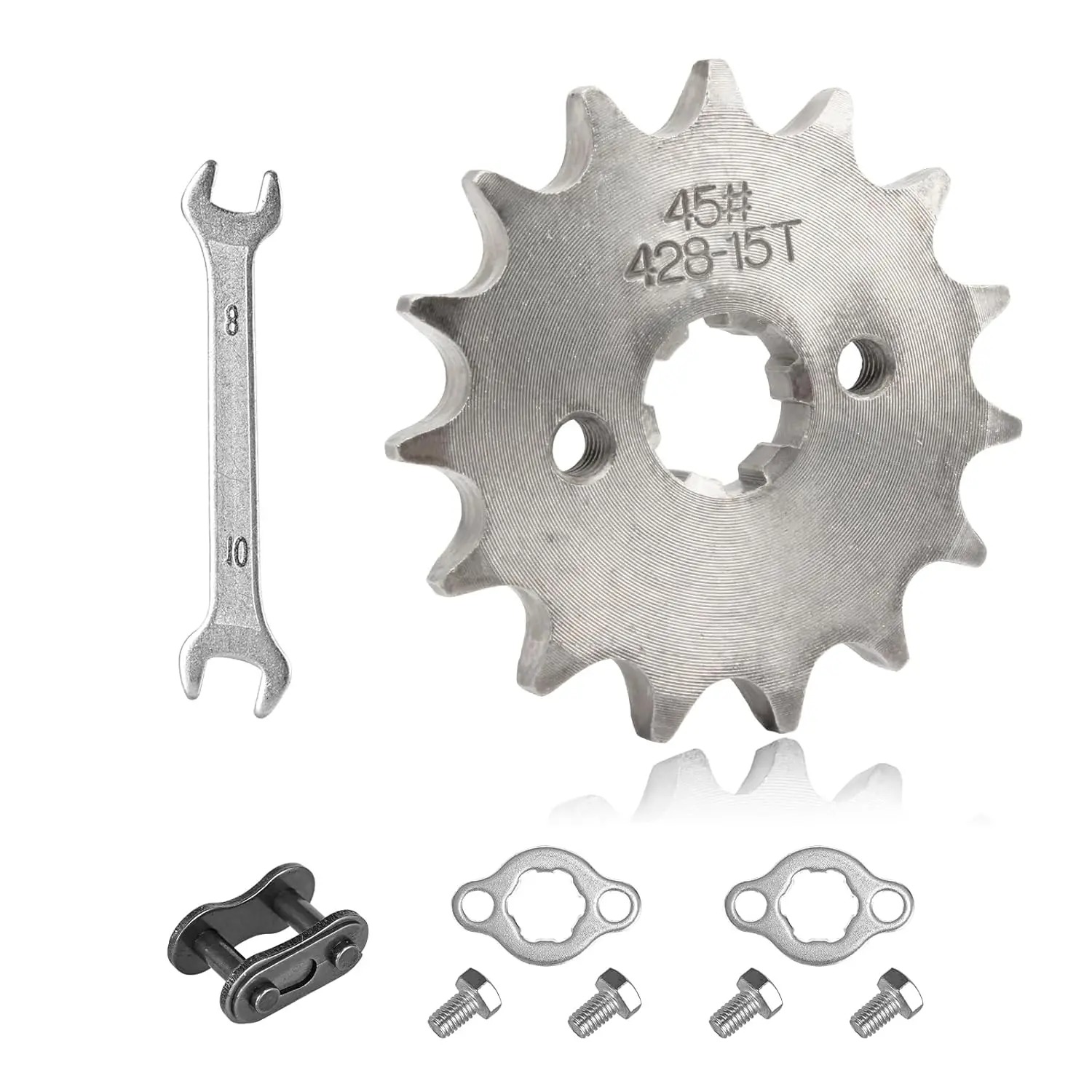 

Звездочка переднего двигателя 428 15T 17 мм для мотоциклов, квадроциклов и питбайков от 50 до 160 куб. см.