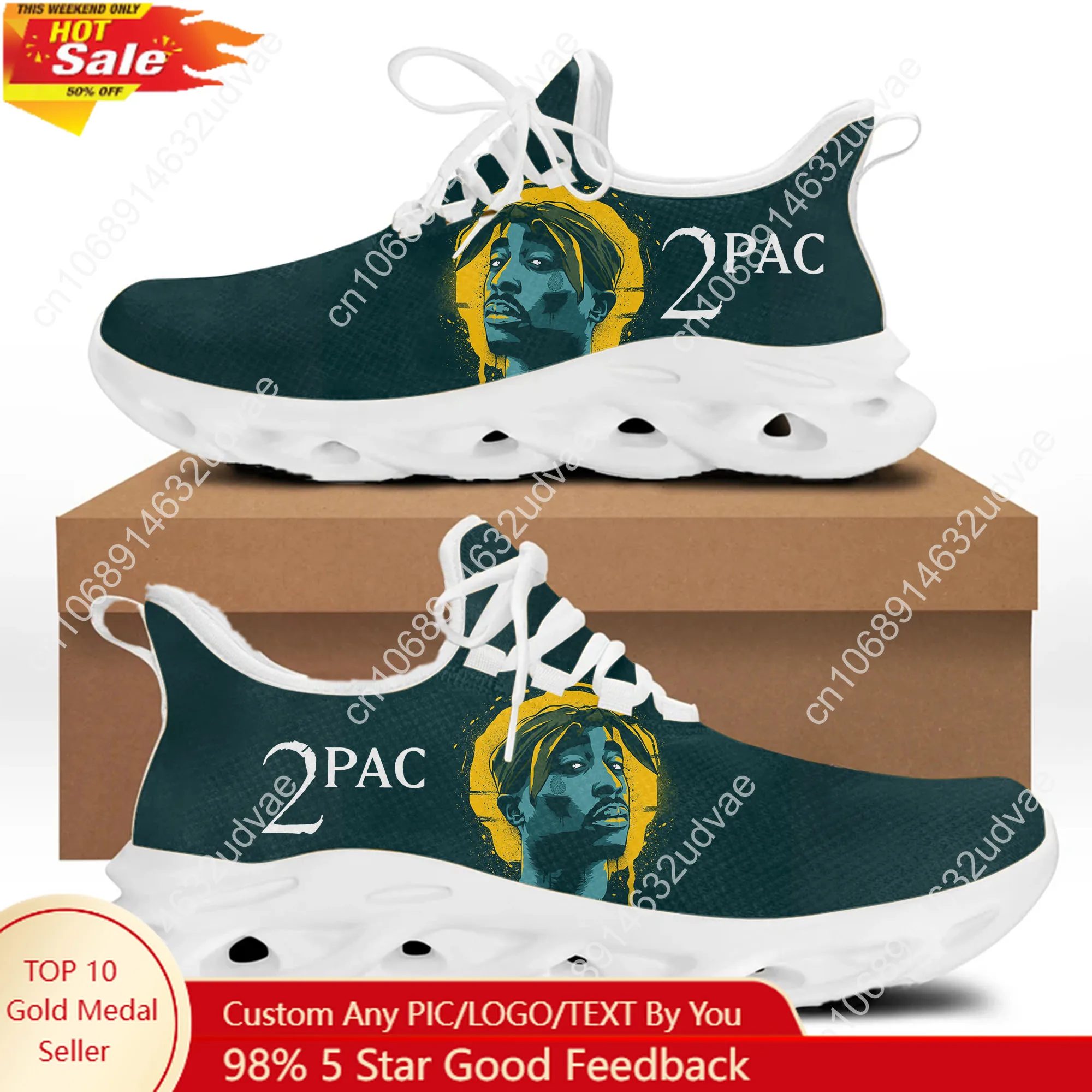 

2Pac Tupac All Eyez on Me Sports Sneakers Mans Womans Running Shoes Sneaker Lace Up Mesh Footwear Tailor made Shoe White