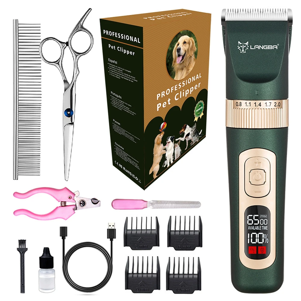 Electrical Dog Clipper Professional Pet Grooming And Care Kit Rechargeable Animals Hair Clipper Cat Hair Trimmer Cutter Machine