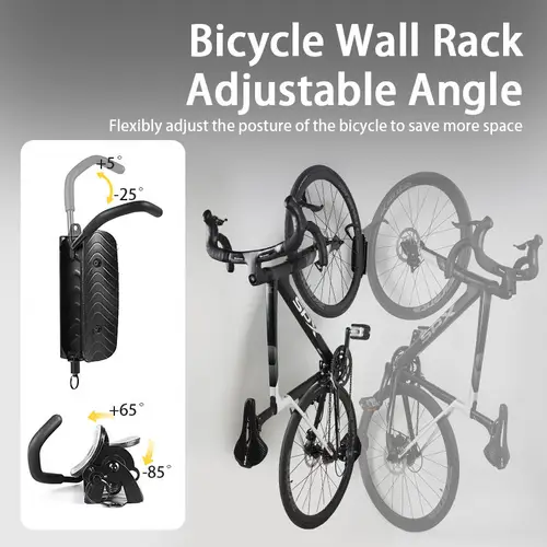 Imagen 2 del producto Soporte de pared para bicicleta, soporte de pared Vertical para ahorro de espacio, soporte para bicicleta para garaje