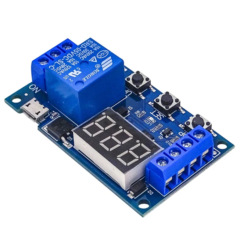 XY-J02 DC 6-30V Relay Module Control Switch Automation Cycle Delay Timer Circuit Timer Support Micro Type-c USB 5V LED Display