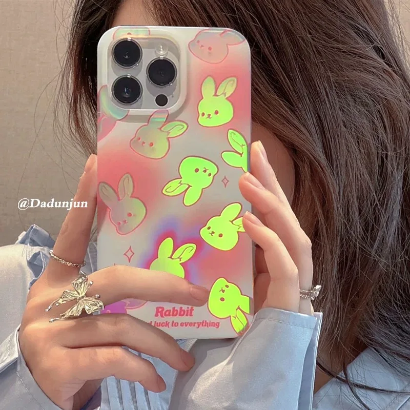 

Suitable for iPhone case, gradient rabbit, anti-fall soft silicone protective cover