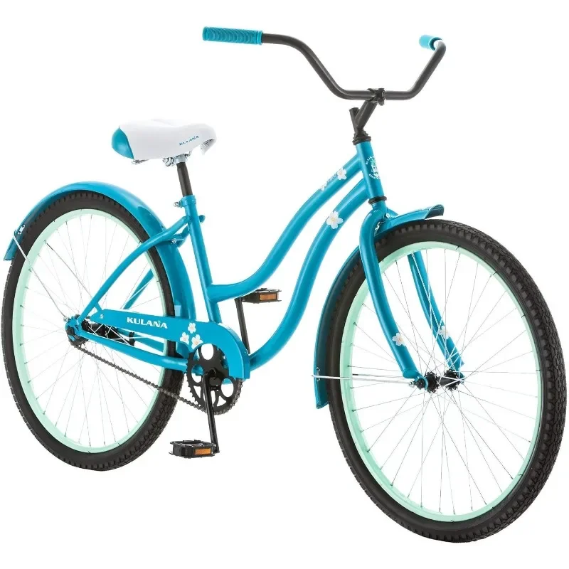 

Hiku Mens and Womens Beach Cruiser Bike, 24 or 26-Inch Wheels, Single-Speed, Suggested Rider Height 4'8" to 6'2" Tall