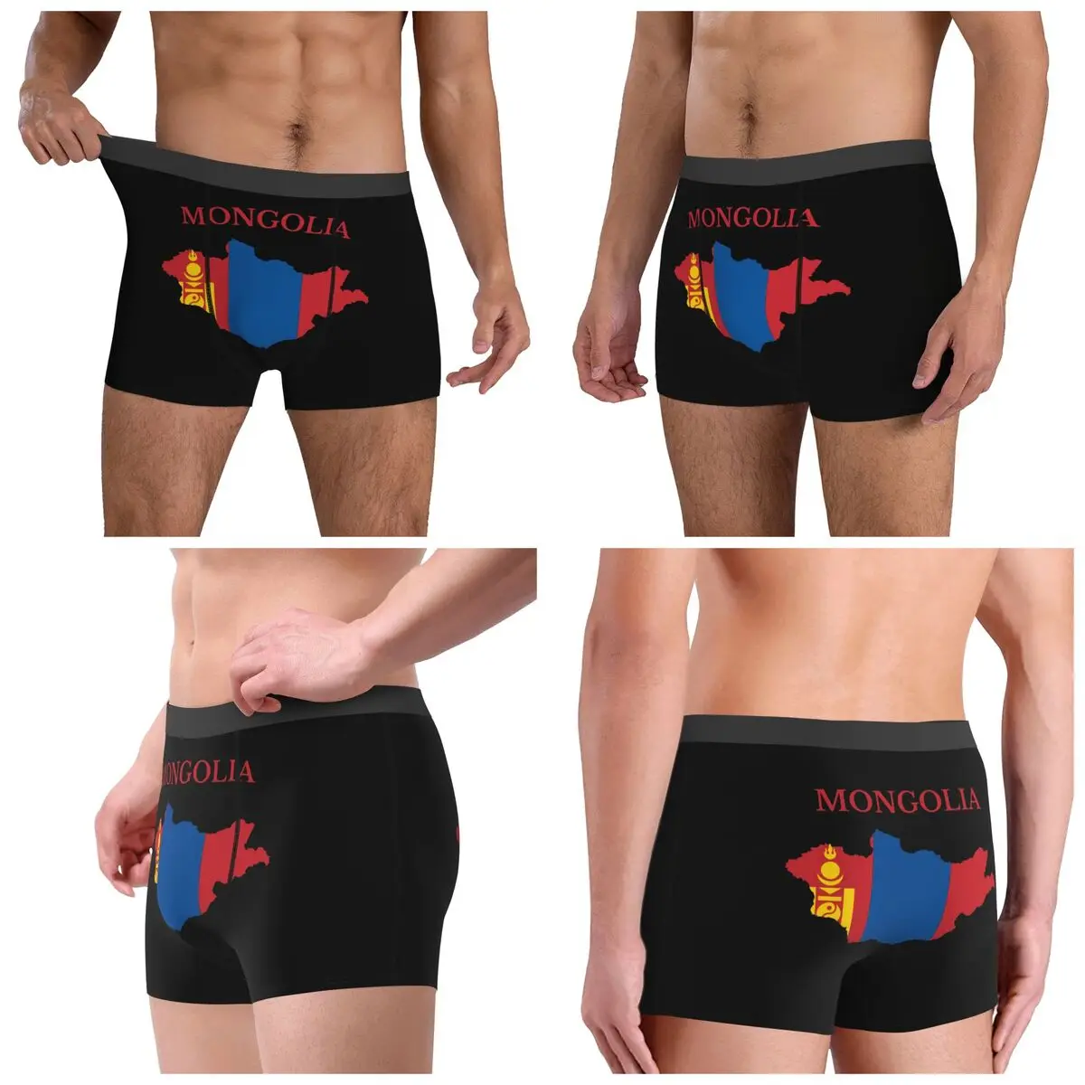 Cuecas boxer shorts mongólia mapa bandeira calcinha masculina roupa interior macia para homme homem namorado presente