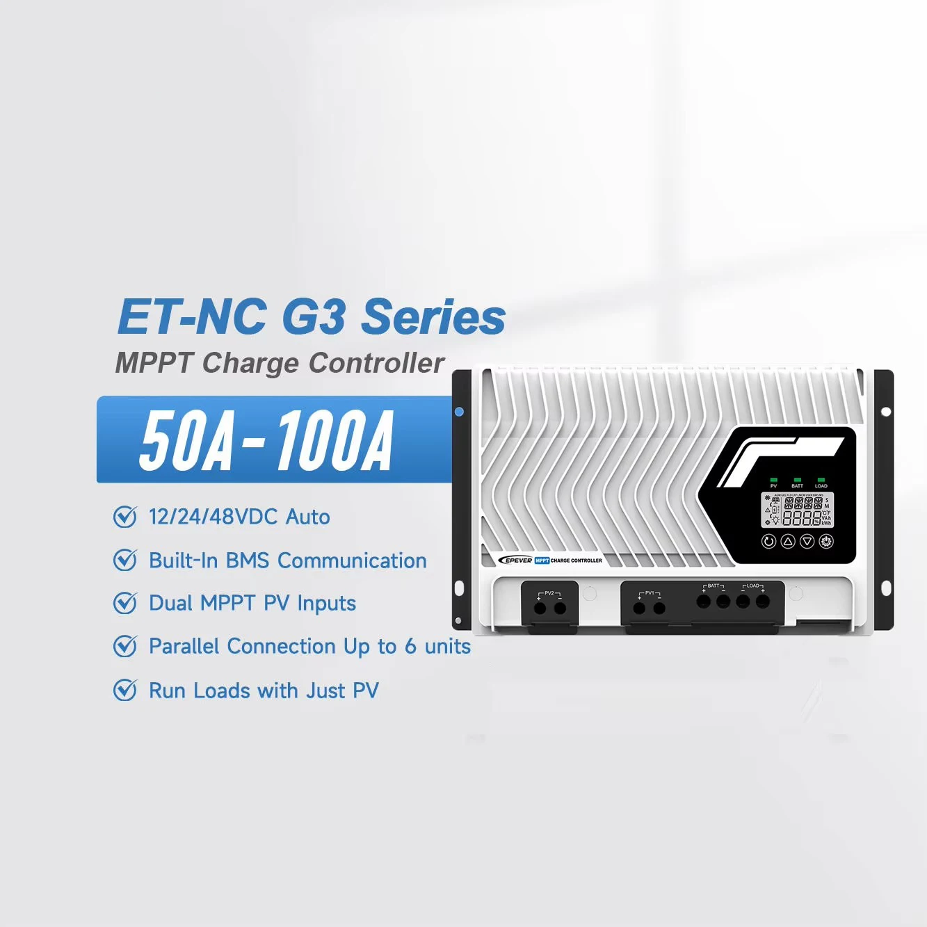 Solar Charge Controller MPPT 100A ET-NC-G3 Solar Panel Regulator Battery Charger Controller Waterproof 12V/24V/48V