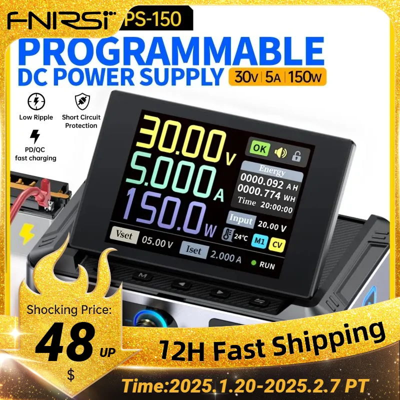 FNIRSI DPS-150 Programmable CNC DC Switching Power Supply 30V 5A Adjustable Voltage Regulator Laboratory Bench Power Supply