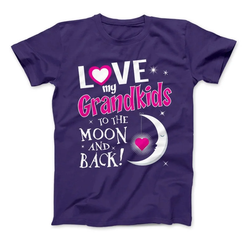 Moon And Back T Shirt Love My Grand kids To The Grandma Grandmother Grandchildren Granddaughter Grandson