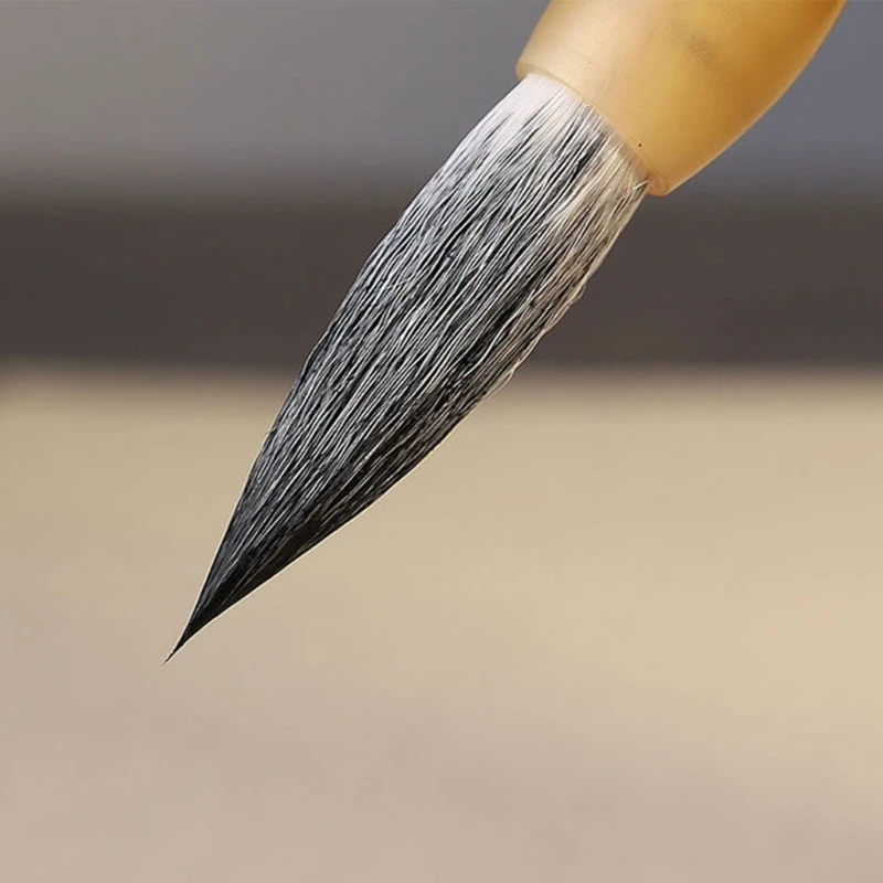 Pinceau calligraphie avec porte-pinceau en bambou, pinceau peinture traditionnel chinois