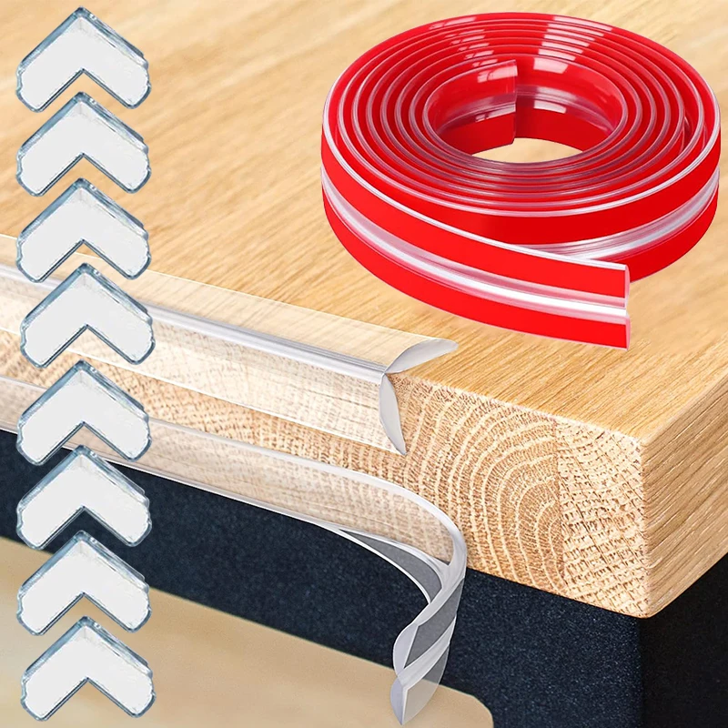 Protezione per bordi del tavolo Striscia di protezione angolare per mobili trasparente Paraurti morbido in silicone autoadesivo Sicurezza per bambini A prova di collisione