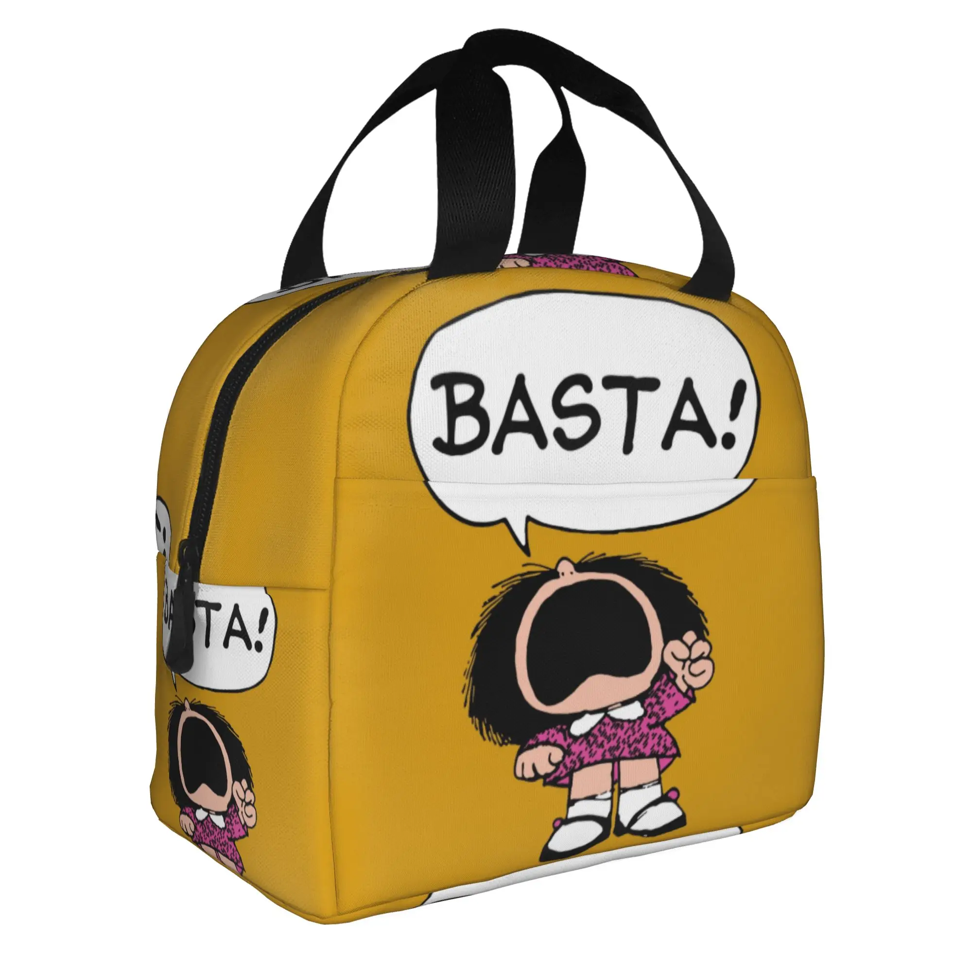M-Mafaldas Insulated Lunch Tote Bag for Women Quino Argentina Cartoon Resuable Cooler Thermal Bento Box Outdoor Camping Travel