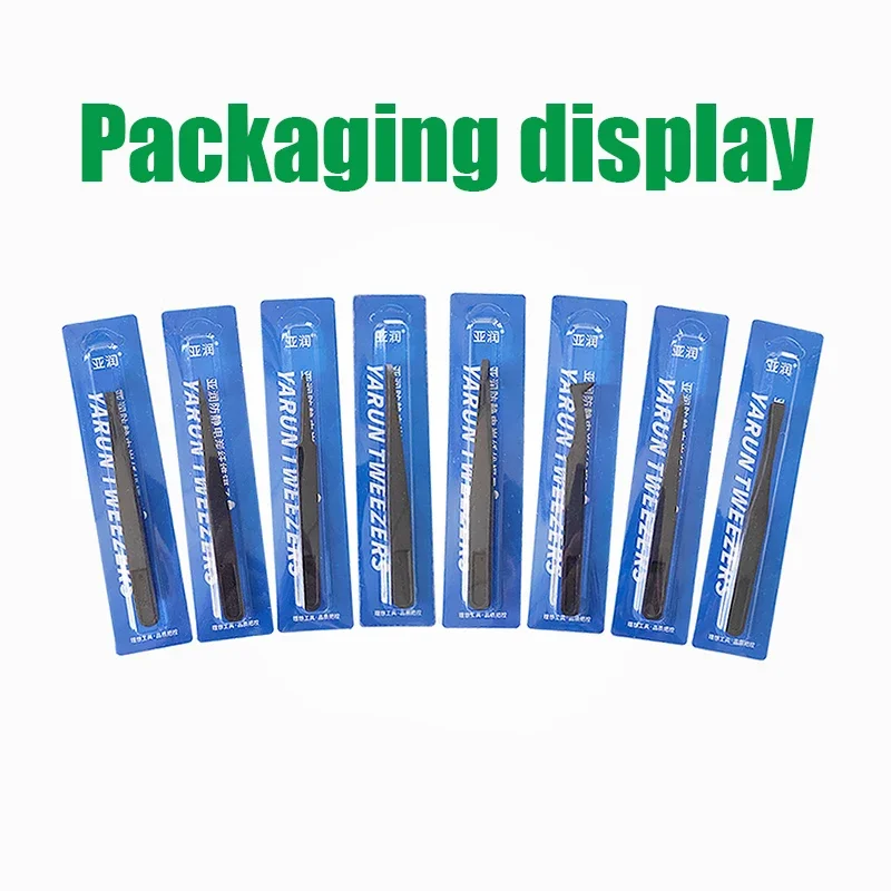 

8Pcs Anti-Static Carbon Fiber Tweezers 8 Specifications Precision Tweezers High Temperature Resistance Multi-Functional Tweezers
