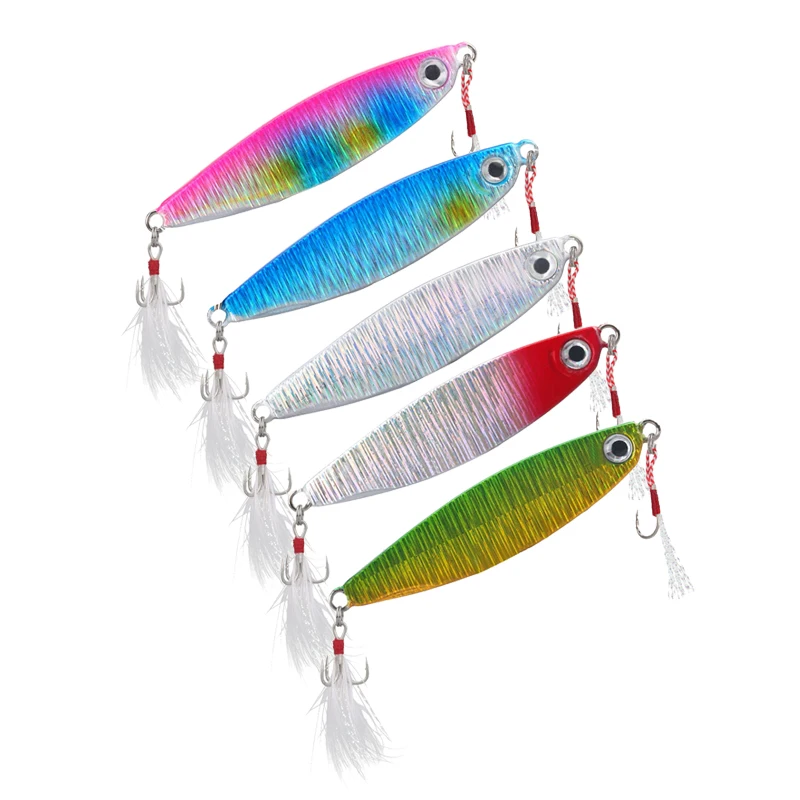 5Pcs/Set 15g Iron Plate Lures Kit Spinning Metal Sequins Iron Pieces Fake Bait