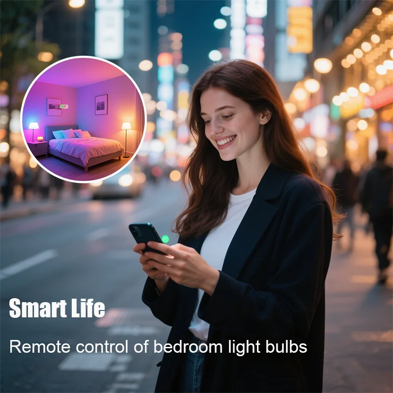Tuya Smart WiFi Bluetooth LED لمبة أضواء مع توقيت التحكم الصوتي عبر Alexa Google Assistant Smart Life APP Group E27 15W #5