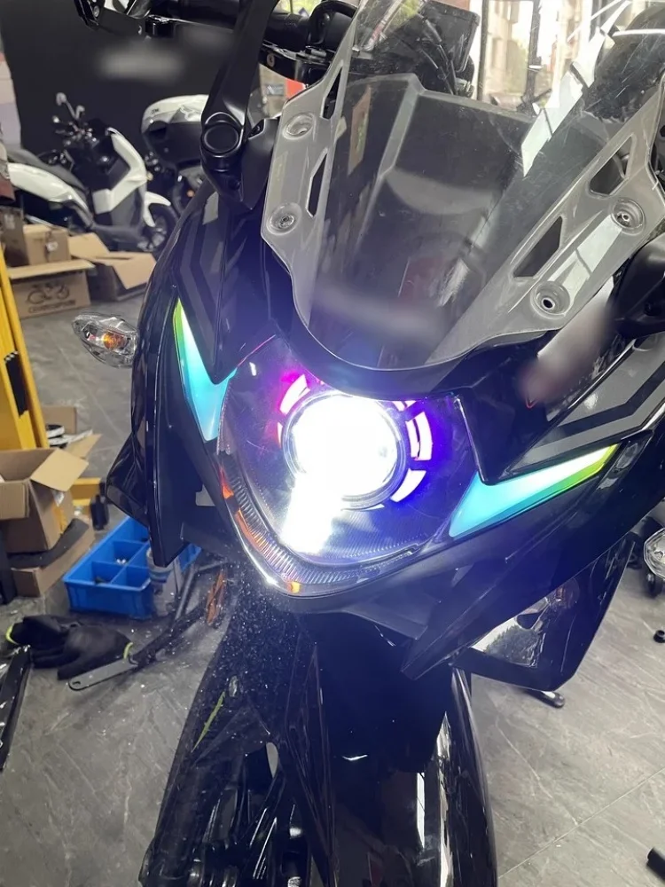 

For Montagem do farol da motocicleta para suzuki gsx250r modificado led lente dupla anjo olho farol acessórios da motocicleta