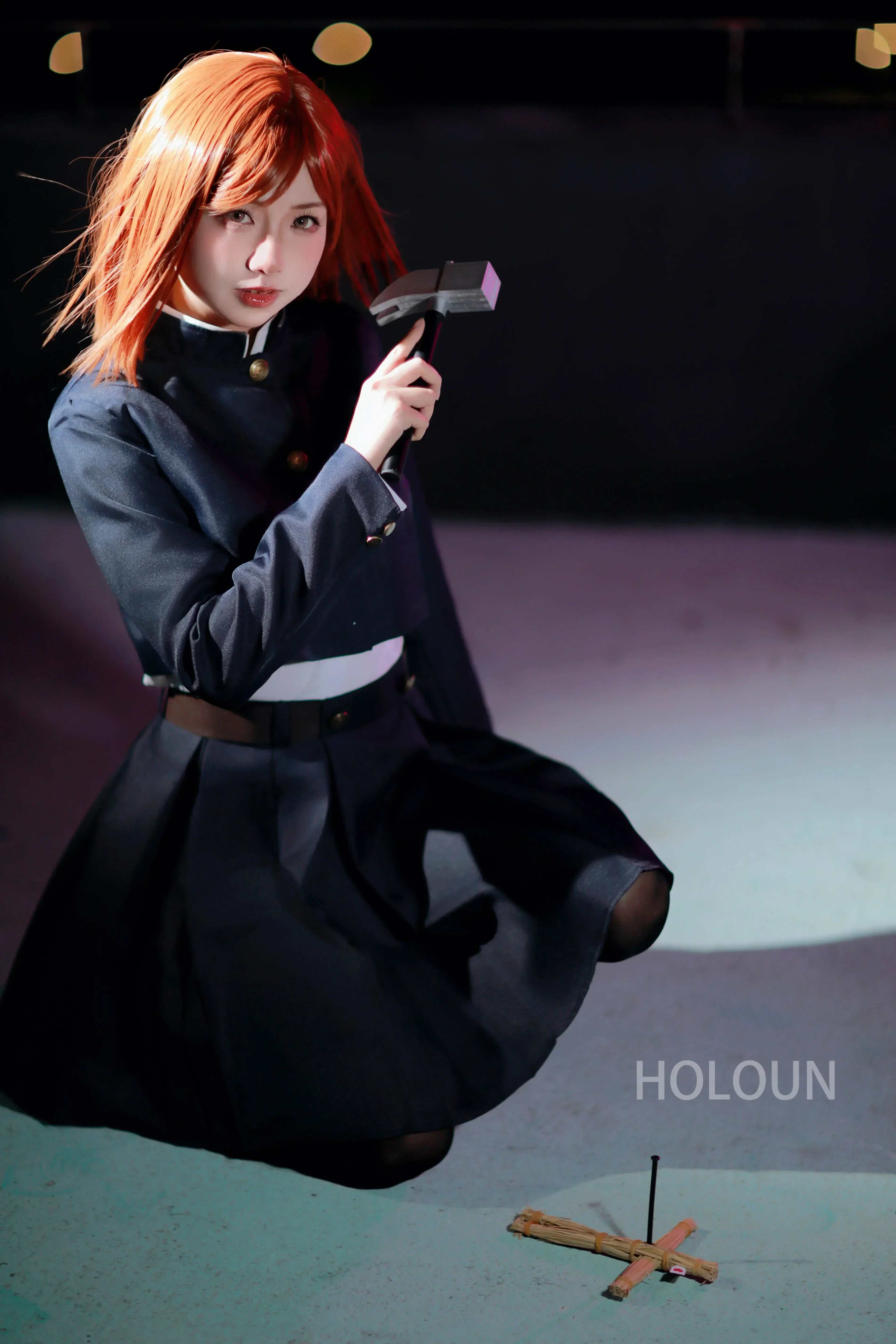 Halloween 2026 Holoun Jujutsu Jjk Manga Anime Kugisaki Nobara Cosplay Kostuum Pruik Jas Rok Rose Net Synthetische Halloween Ker view 4
