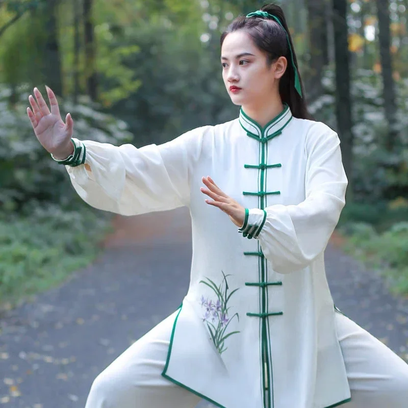 Kung fu vestido uniforme de arte marcial wushu roupas tai chi roupas femininas menina respirável kun mestre 2024 novo estilo