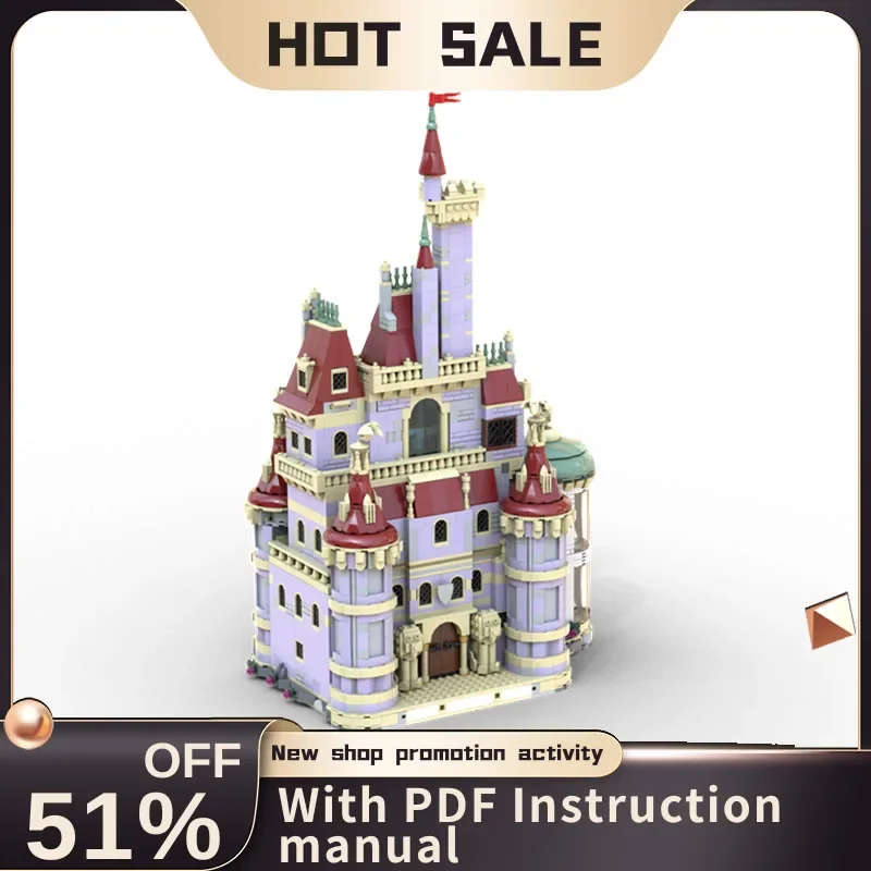 

New 3858Pcs Famous Beauty Beast Cartoon Castle Moc Street View Model Building Blocks Diy Creative Ideas Kid Toys Birthday Gift