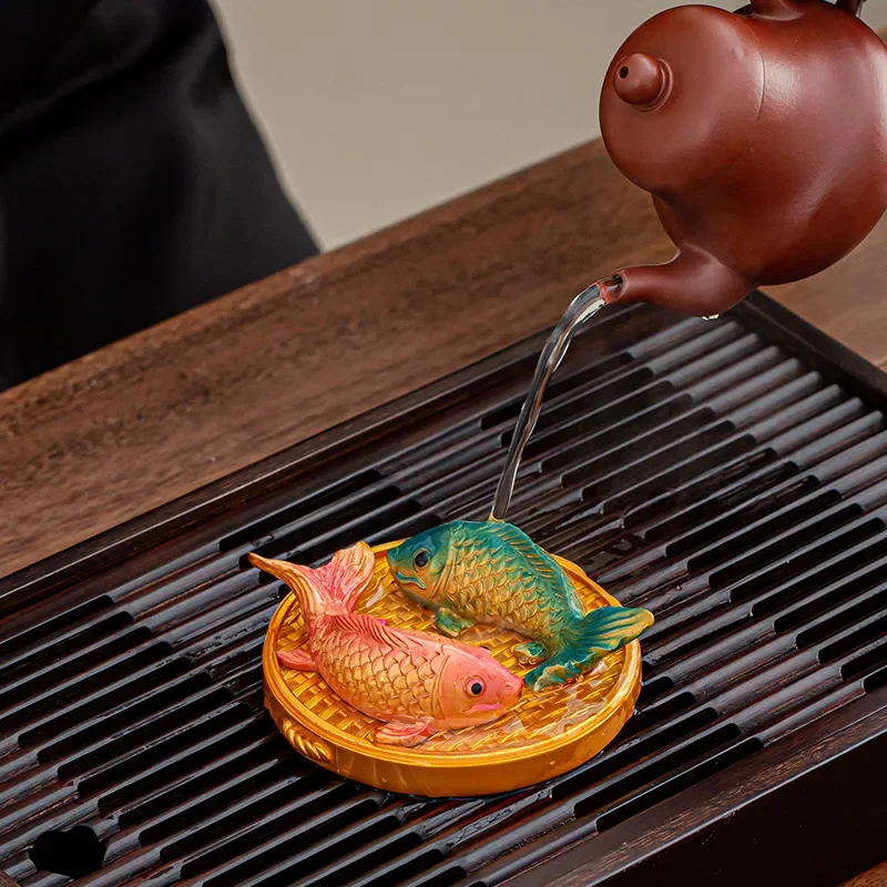 

Чайный питомец Koi Hongyun, маленькая рыбка, орнамент может повысить менявать цвет, чайный поднос, подарки