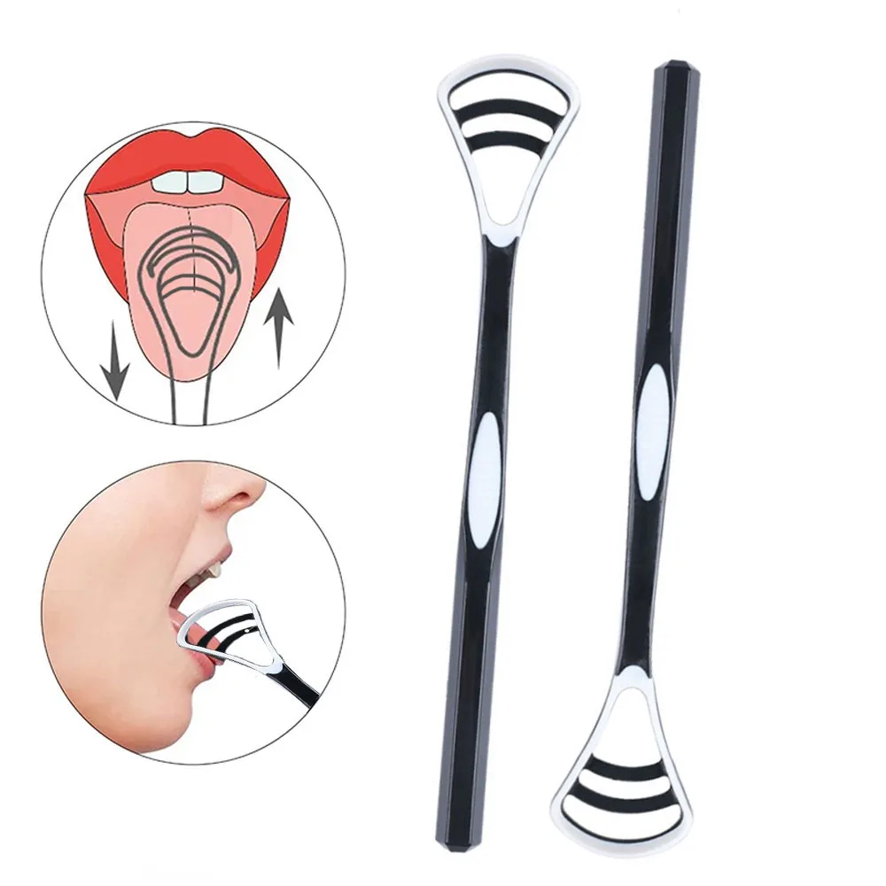 Tongue Scraper Brush Portable Tongue Coating Brush Reusable Oral Mouth Brush Fresh Breath Health Non-Slip Handle Tongue Scraper