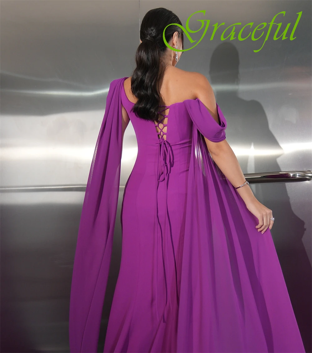 Abito da sera con scollo a barca in chiffon con temperamento personalizzato Abito da cocktail delicato senza maniche Abiti da festa classici a sirena