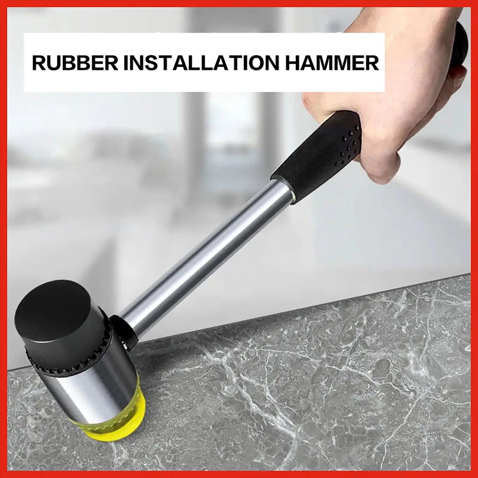 Soft Rubber Mallet Hammer Solid Small Hammer Floor Tiles Rubber Hammer for Home Improvement Tool