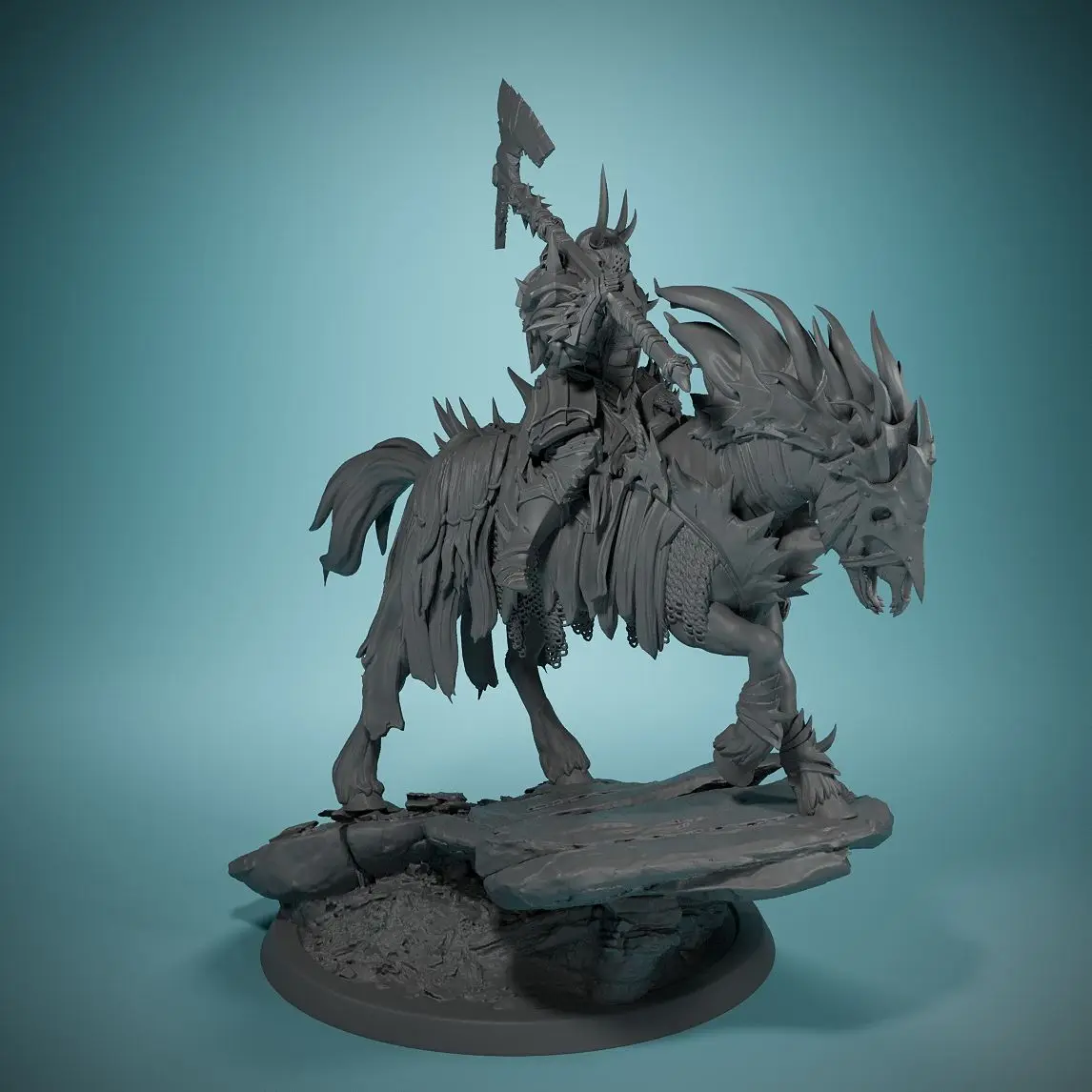 80mm Dark Night Death Horse Board Game Chess Pieces Horseback Warrior Resin Model DIY Coloring Self-assembly Figurines view 5