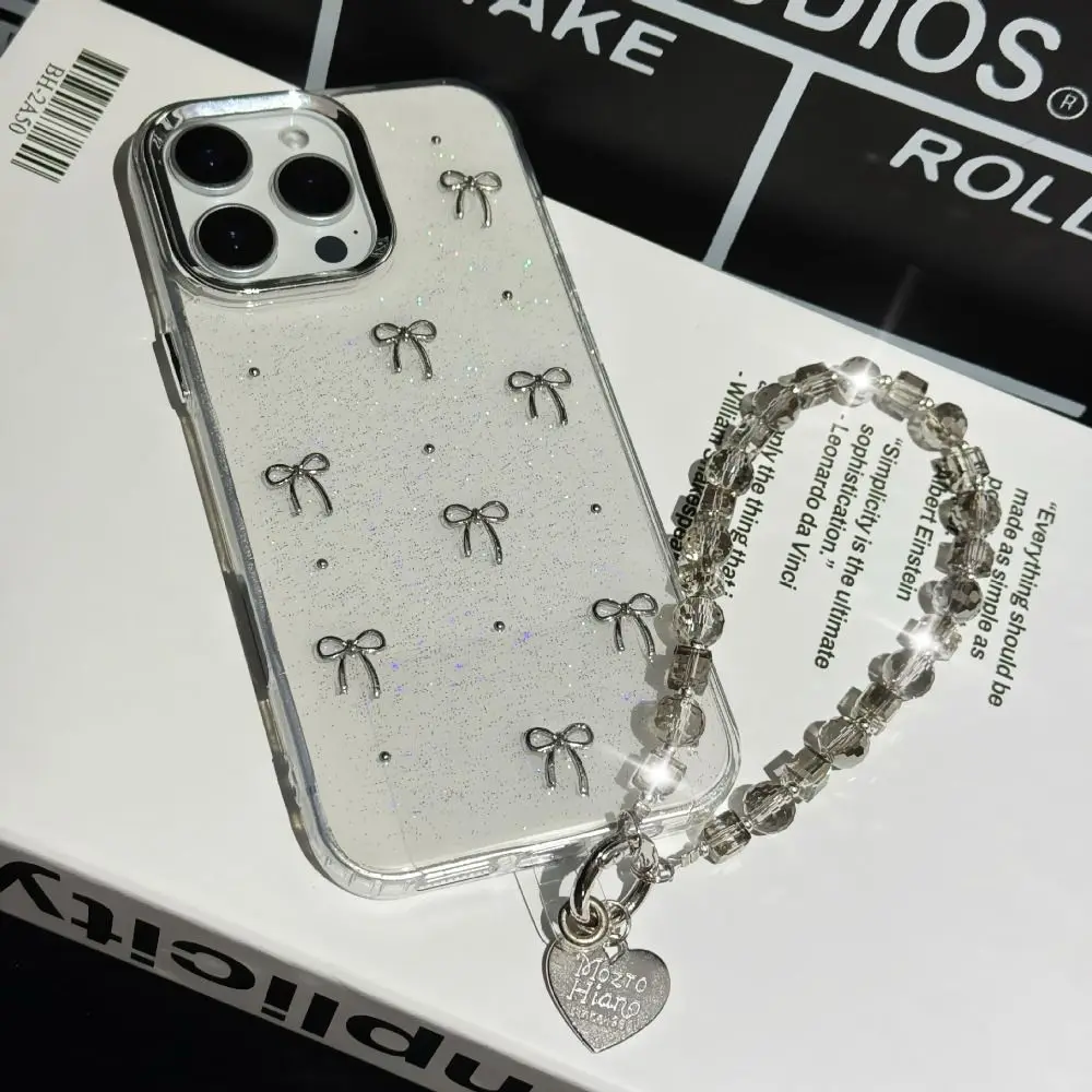 

With Clip Crystal Beads Phone Chain Short Anti-lost Mobile Phone Lanyard Heart Ins Love Phone Pendant Christmas Gifts