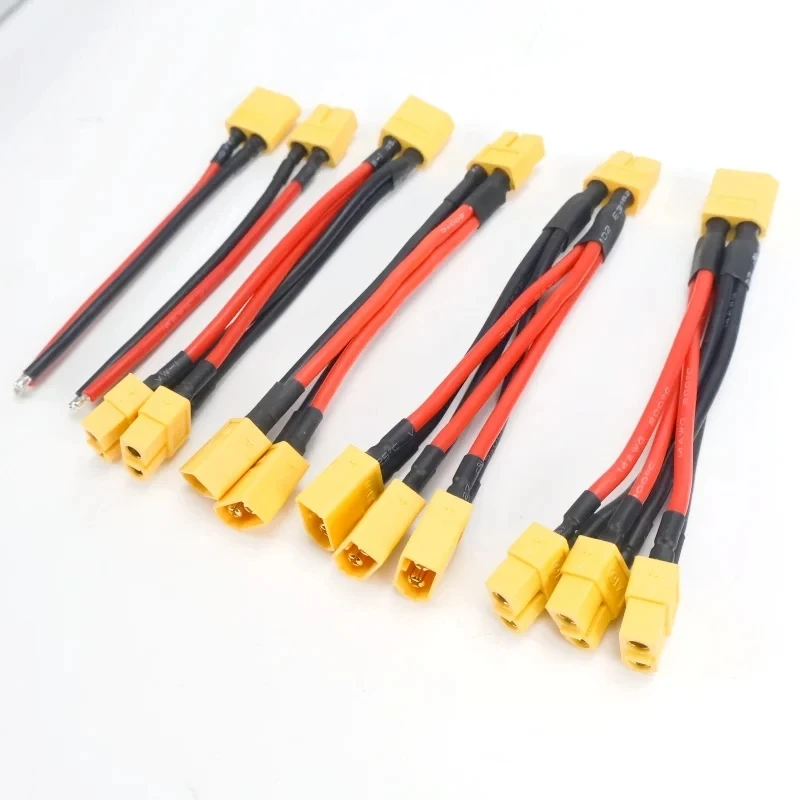 

3 Way 14AWG Silicon Wire XT60 Parallel Battery Connector Male/Female Double Extension Y Splitter for RC Motors And Batteries