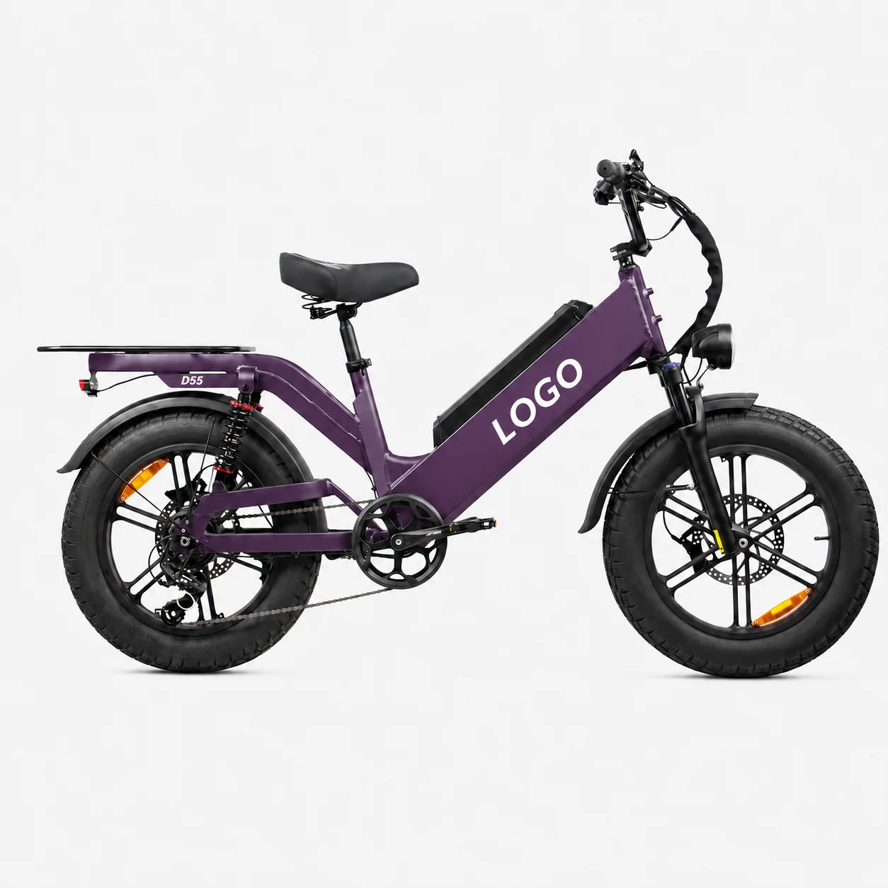 Custom D55 Electric Bike 20inch Fat Tire 48V 250W-1000W Aluminum Frame 7-Speed Full Suspension Disc Brake E-Bike image 3