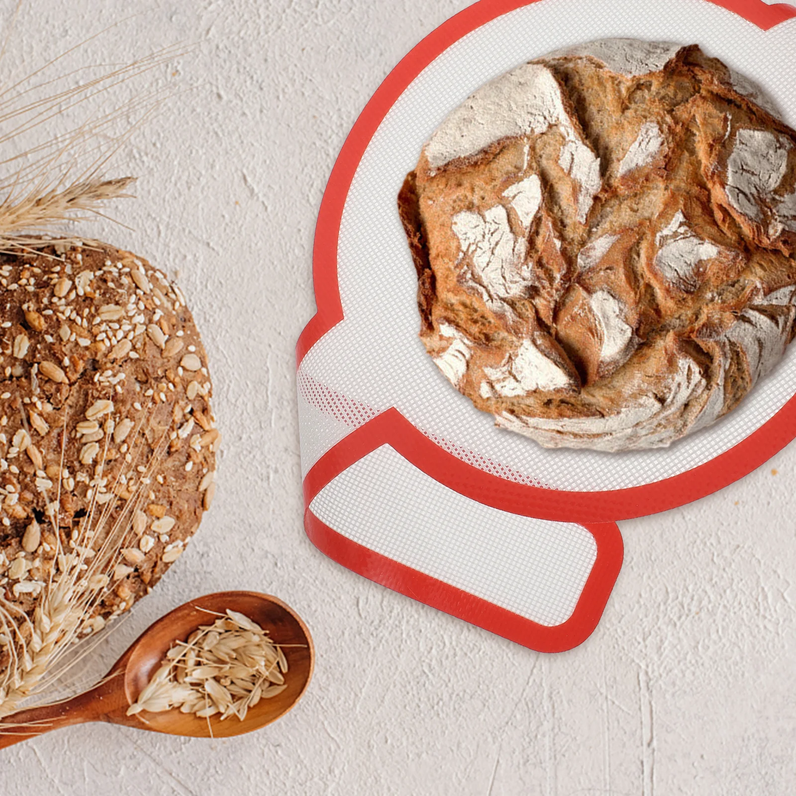 

1Pcs Baking Mat Non-Stick Dough Rolling Mat with Long Handles High Temperature Resistant Easy Clean Kitchen Baking Tool