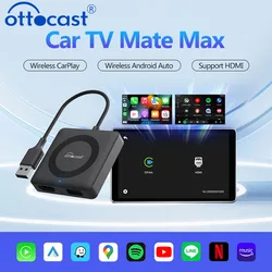 OTTOCAST Car TV Mate Pro C4 accesorios de coche inalámbrico CarPlay Android Auto adaptador convertidor de vídeo para HDMI para VW Benz Chevrolet
