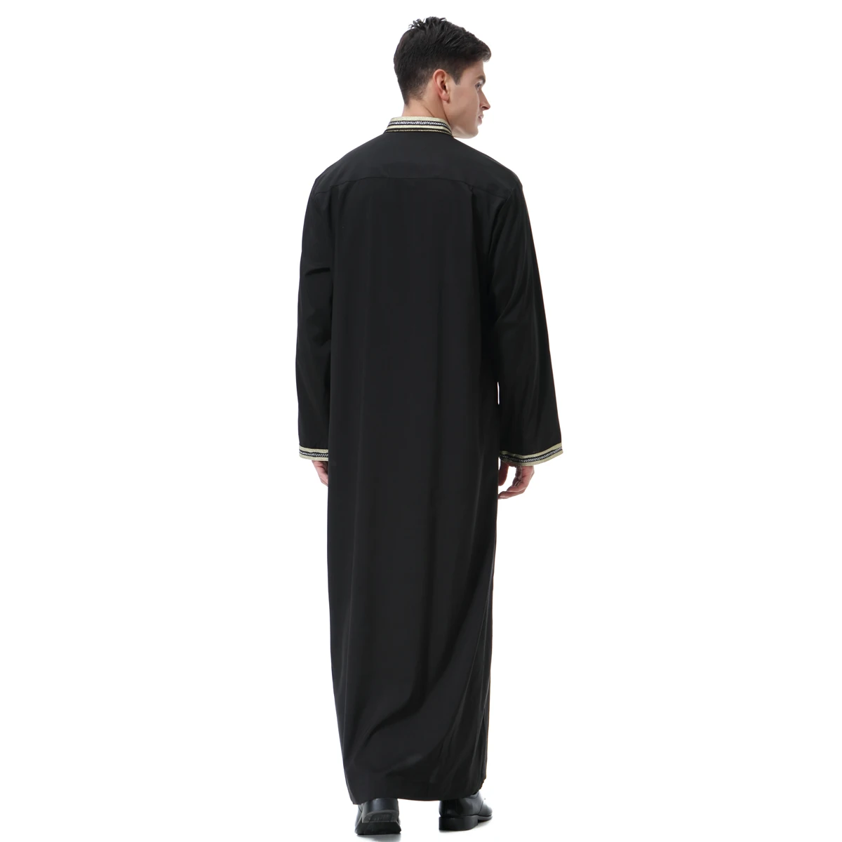 Muslim Man Abaya 2024 Stand Collar Turkish Caftan Robes Islamic Clothing Dubai Arab Summer Wear Plus Size S-XXXL TH810