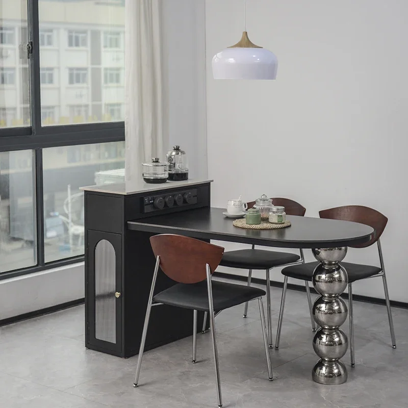 

Extendable Kitchen Dining Table Mobile Coffee Restaurant Conference Dining Table Modern Luxury Mesas De Comedor Home Furniture