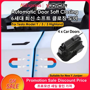 2024 Tesla Model 3 Y 3 Highland 4 Kapı Anti Tutam Akıllı Otomatik Elektrikli Emme Kapı Kilidi Kapanış Açılış için Yeni Yumuşak Kapanış