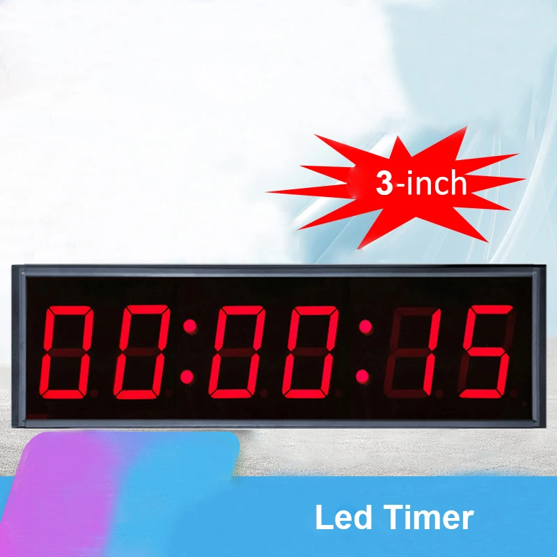 Double-Sided Timer Digital Wall Clock with Seconds Large Display, Stopwatch, Alarms, Countdown Alternation, 3