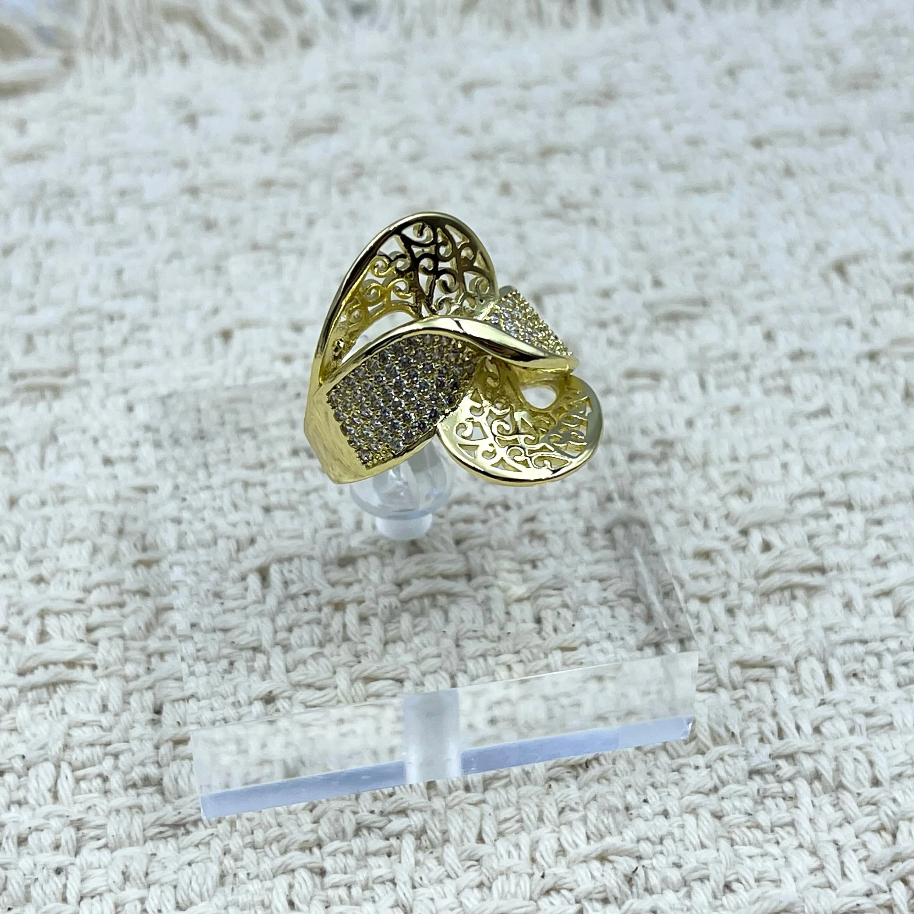Finger Rings Women Round Crystal Caesar Ring  Gold Color Ethnic Wedding Jewelry Ring