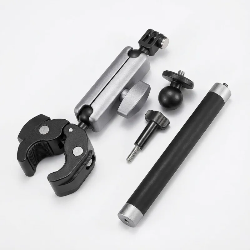 Aluminum Handlebar Clamp Mount for Action Cameras with Full 360 Rotation for Insta360 For Dji Action Hero 9 to 13