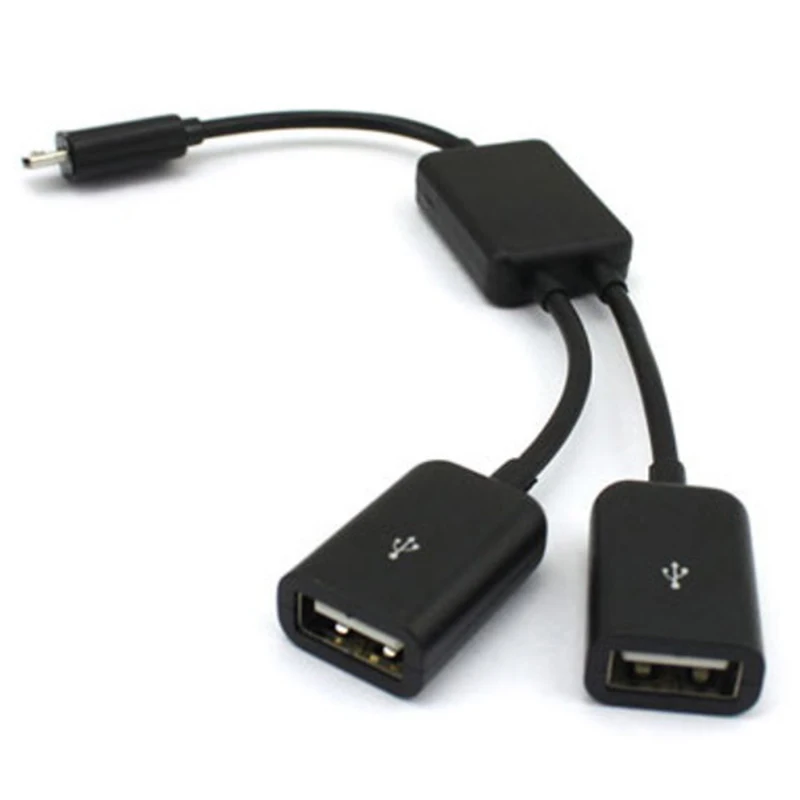 Dual Micro USB OTG Hub Host Adapter Cable for Tablet PC and Smart Phone