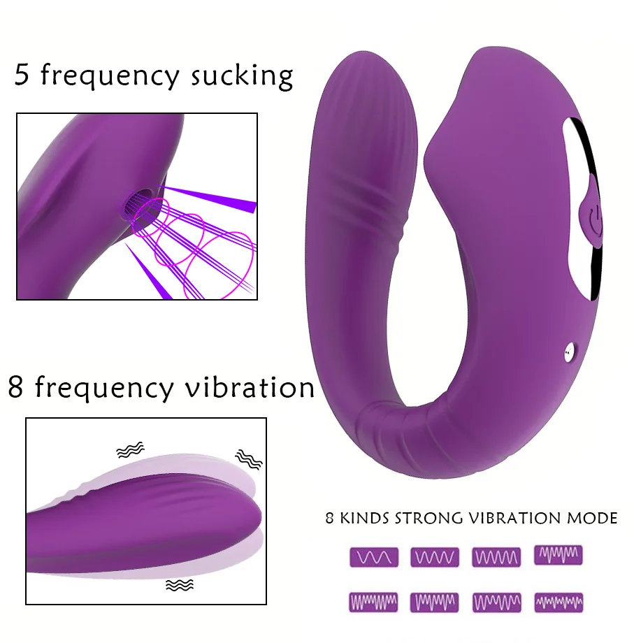 Wireless Vibrator Adult Toys For Couples USB Rechargeable Dildo G Spot U Silicone Stimulator Double Vibrators Sex Toy For Woman