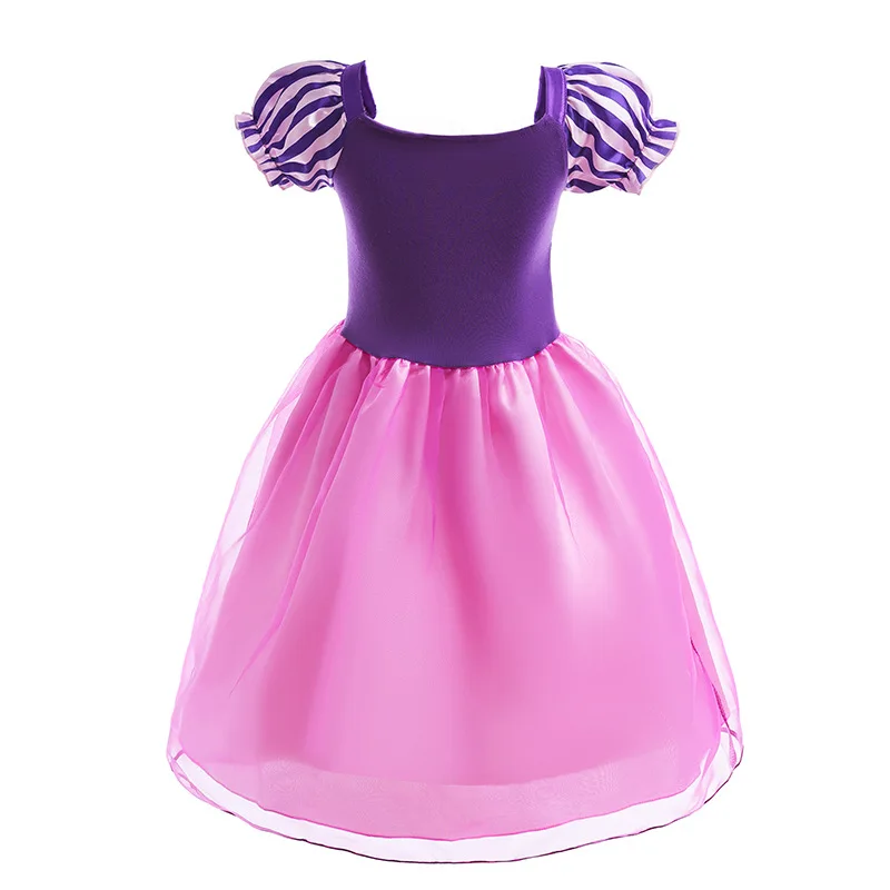 Rapunzel fantasia cosplay para meninas, vestido de princesa para crianças, festa de aniversário roxo e rosa, fantasia infantil, 2024