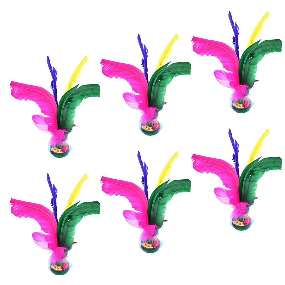 

6pcs Colored Shuttlecock Jianzi Premium Material Kicking Toy Ideal Indoor Outdoor Exercise Match Multiplayer