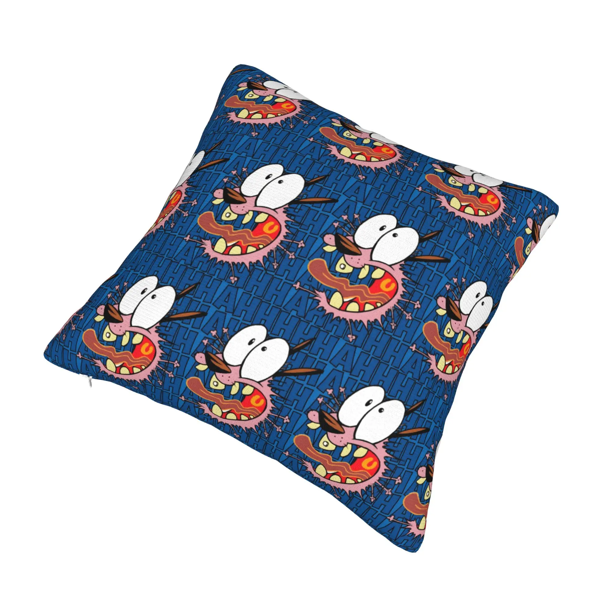 Anime Blue Cobarde Cushion Cover 45x45cm Courage The Cowardly Dog Soft Luxury Throw Pillow Living Room Decoration