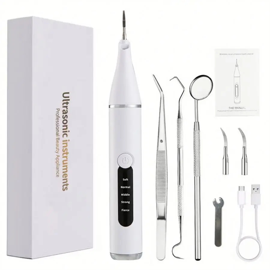 

New Ultrasonic Tooth Cleaner Teeth Cleaning Kit With LED Display 5 Modes Calculus Tartar Remover Electric Dental Tool