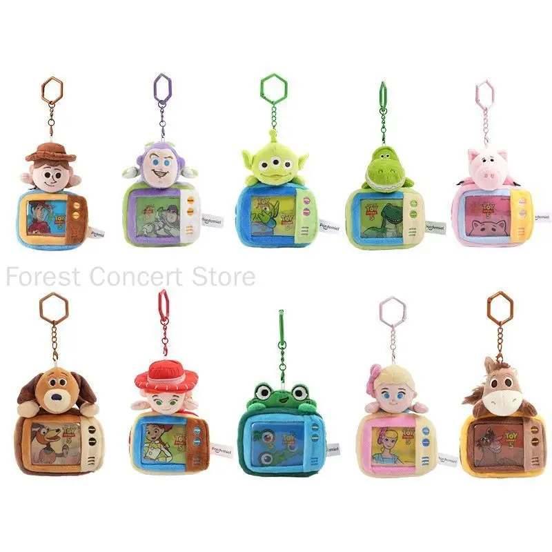 Genuine Toy Story 5 Plush Keychain Woody Jessie Buzz Lightyear Lilypad Bo Peep Slinky Dog Bullseye Cute Plushies Pendant