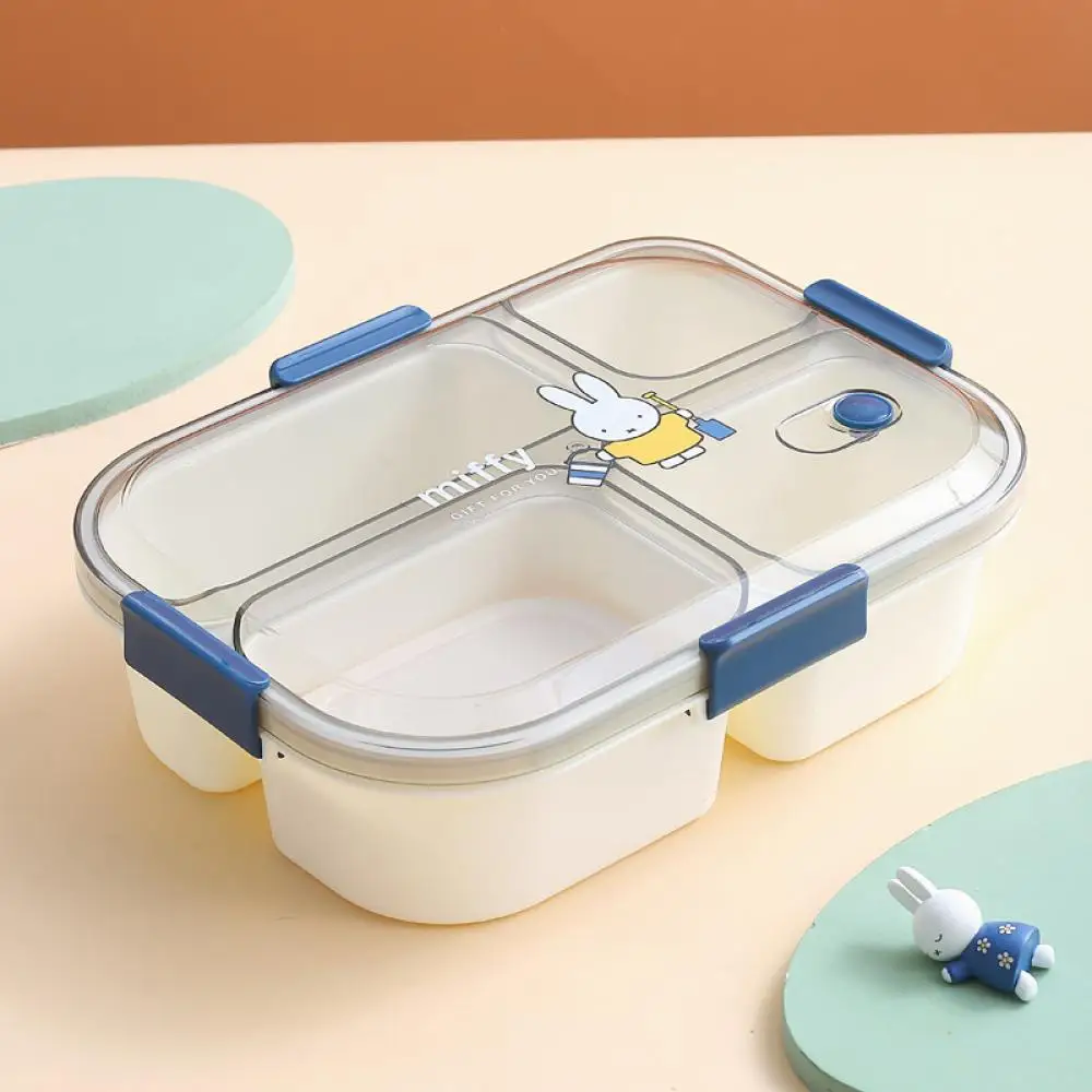 صندوق غداء ميفي أرنب كارتوني ثلاثي الشبكات وأربعة شبكات للميكروويف يجب أن يكون لديك صندوق غداء للطلاب وعمال المكاتب