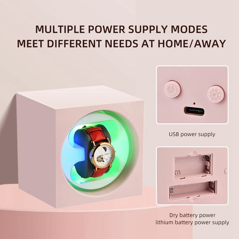 Mechanical Watch Winder Watch Winder Box Movement Silent Automatic Rotator Wrist Watches Showcase Blue