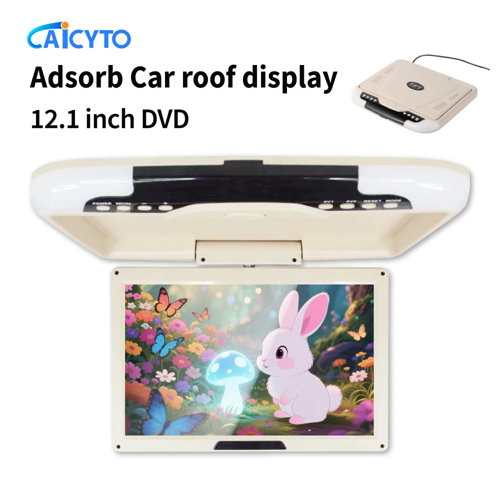 

12,1-дюймовый DVD-монитор для автомобиля, видеоплеер HD, 1280*800RGB, светодиодный экран, монитор с креплением на крышу, HDMI FM