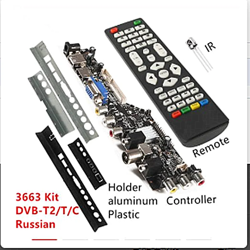 3663 Universal Controller Driver Board LCD TV New Digital Signal DVB-C DVB-T2 DVB-T 3463A Russian USB play 3663