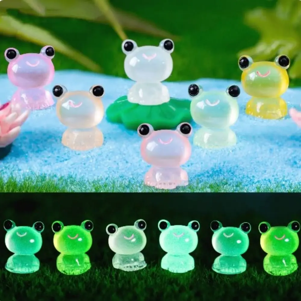 Mini Frogs Glow At Dark Fairy Garden Miniatures Decoration Luminous Frog Vivarium Micro Landscape