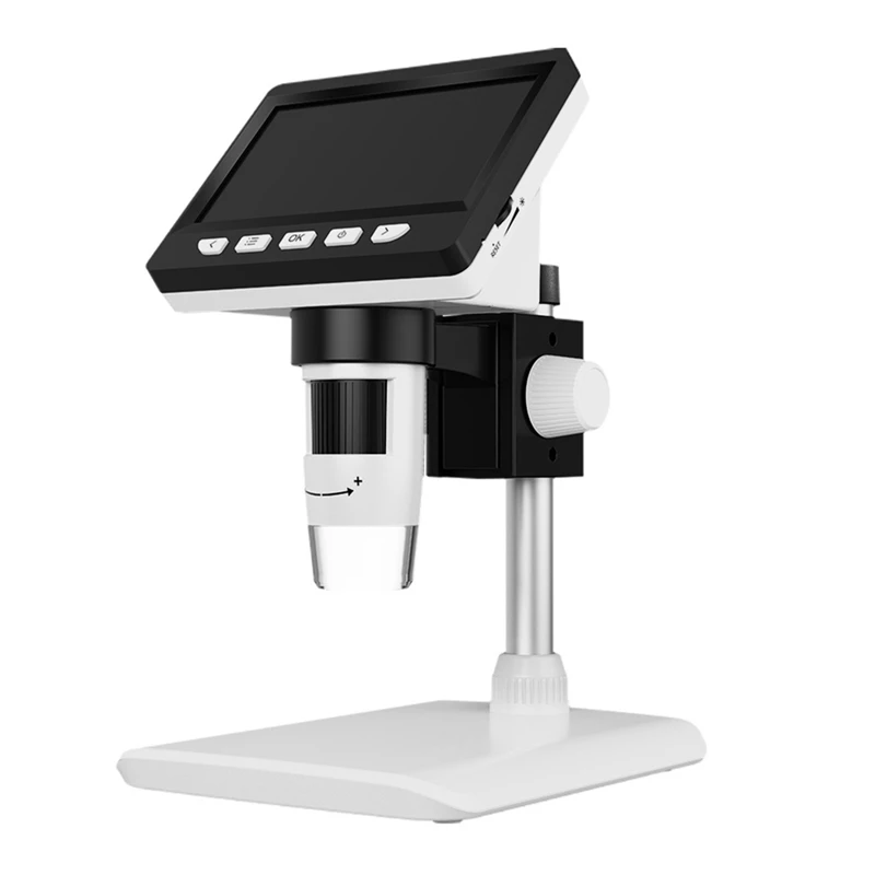 4.3 Inch LCD Digital Microscope With 8 Adjustable LED Lights, PC View With Adjustable Holder